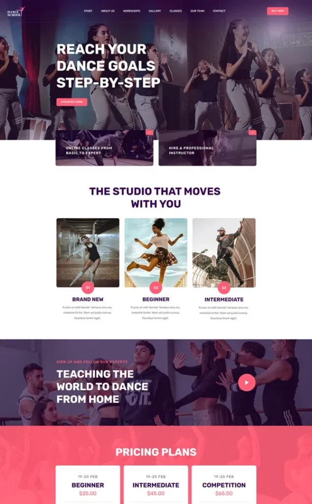 Modèle de site École de danse — WordPress par WPUltime