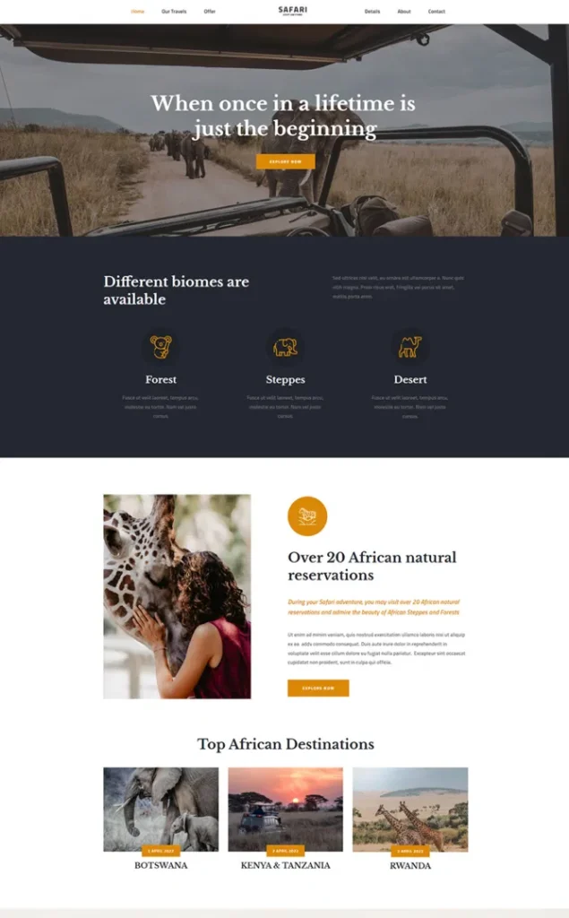 Modèle de site Agence de voyage — WordPress par WPUltime