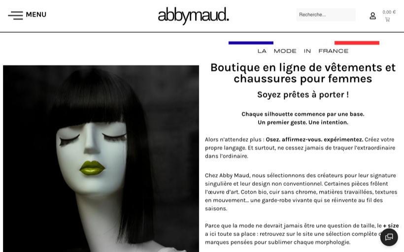 Site WordPress Abby Maud créé par WPUltime