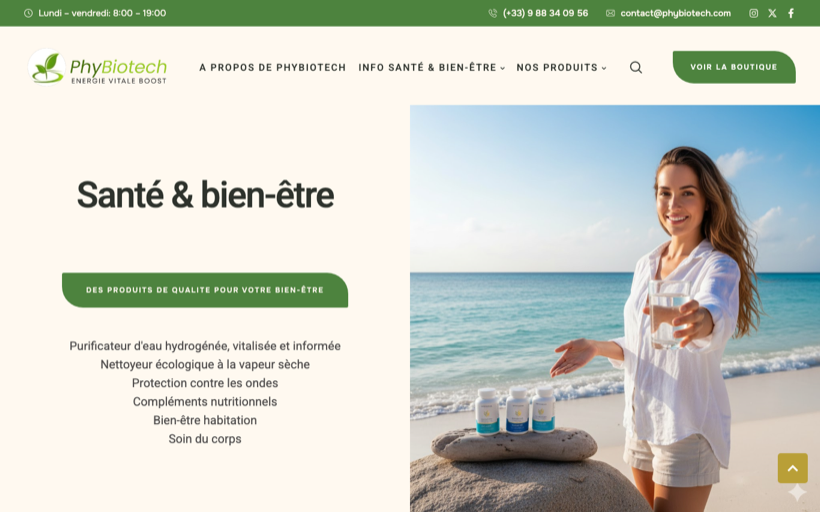 Site WordPress Phybiotech créé par WPUltime
