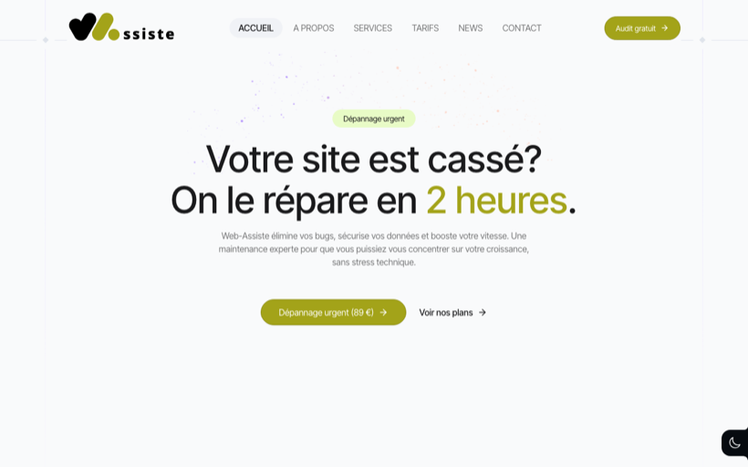 Site WordPress Webassiste créé par WPUltime